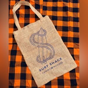 Tommy Hilfiger Beige and Blue Surf Shack Tote